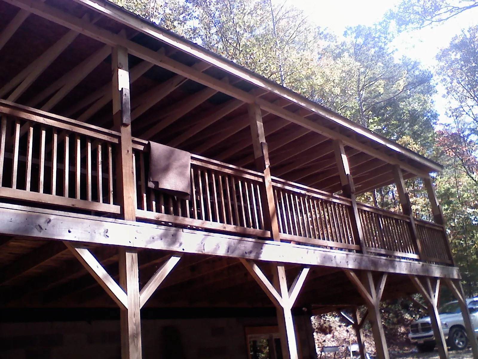 Timber framing under a new elevated porch and deck — Roof Leak Repair in Quinby by Roofing Brothers